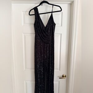 Elegant Black Sequin Gown